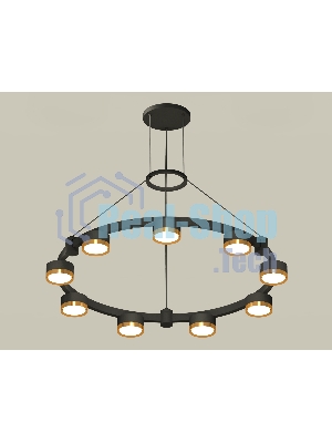 Светильник Ambrella light XR92051802/9 SBK/PYG черный песок/золото желтое полированное GX53 (A9205, C9242, N8124)