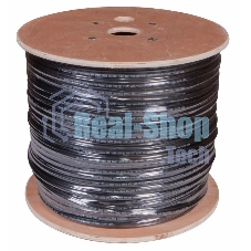 Кабель витая пара Rexant F/UTP, cat.5e, PE, 4PR, 24AWG, внешний, черный, с тросом, 305 м