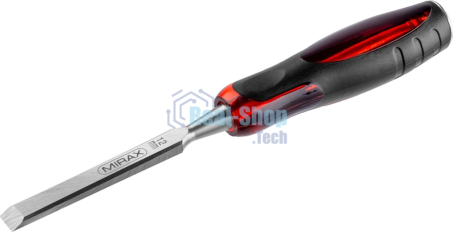 Стамеска MIRAX 1810-12 с двухкомпонентной прозрачной рукояткой, 12мм