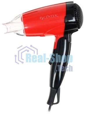 Фен Centek CT-2230 RBL красный/черный, 1200 Вт, компактный