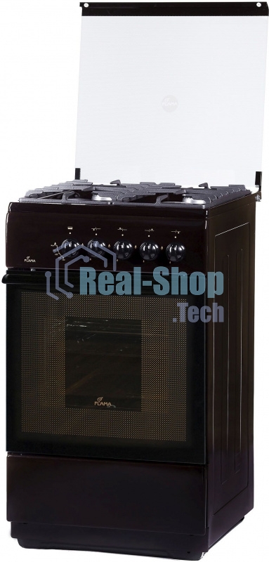 Плита Газовая Flama FG 24022 B коричневый (стеклянная крышка) реш.чугун