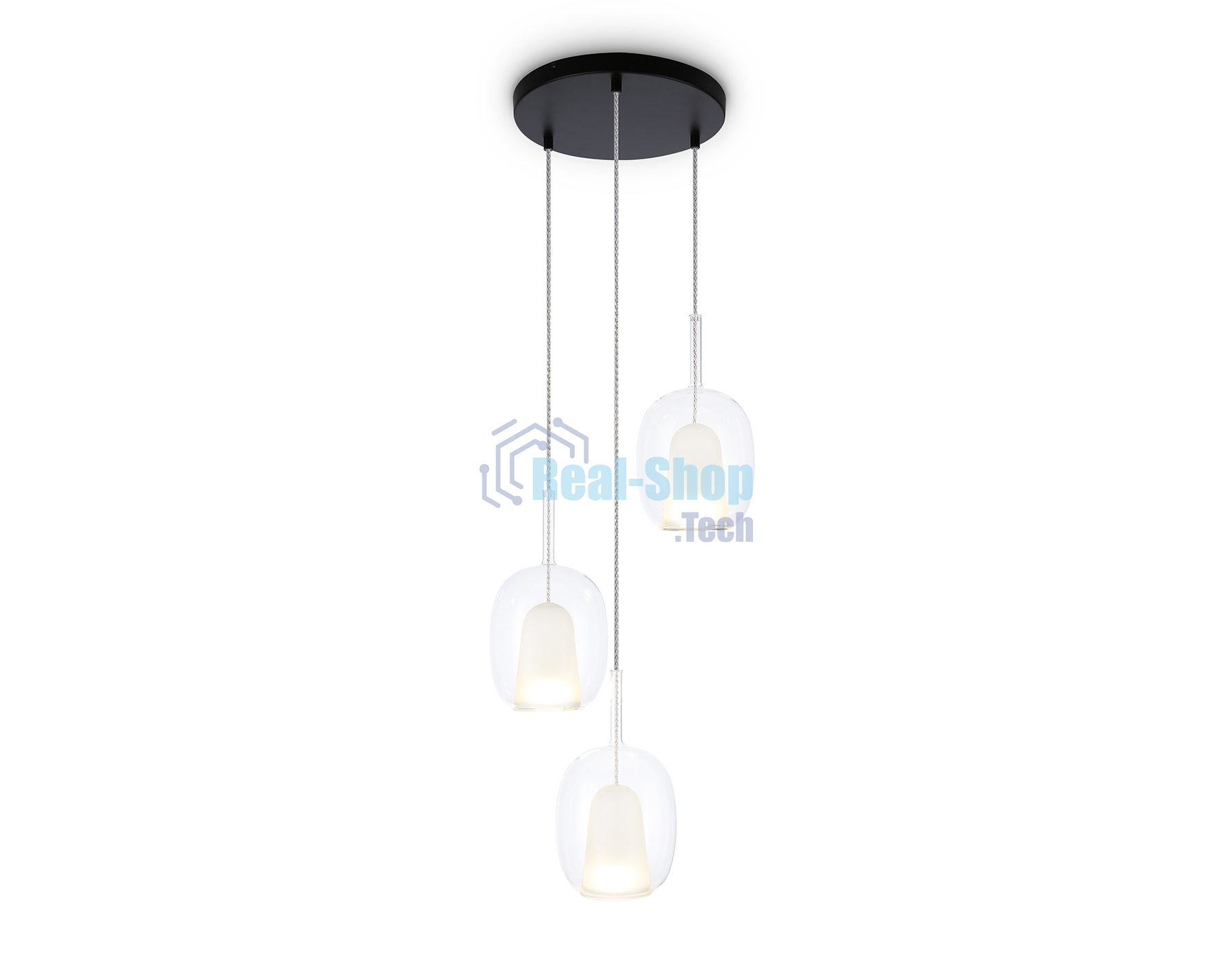 Подвесной светильник Ambrella light LH11151/3 BK/WH/CL черный/белый/прозрачный E27*3 max 60W D425*1500