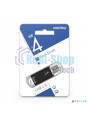 Флешка USB Smartbuy V-Cut black (SB4GbVC-K), 4Gb, USB 2.0, R/W 25/15, черный