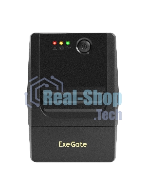 Источник бесперебойного питания ExeGate Power NB-500.LED.AVR.2SH (500VA/300W, LED, AVR, 2*Schuko, батарея 12V 4.5Ah, черный)