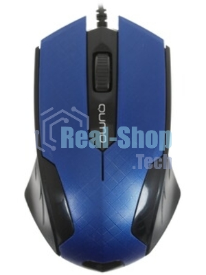 Мышь проводная Qumo Office M14 синий, 1000 dpi, USB, кнопки - 3
