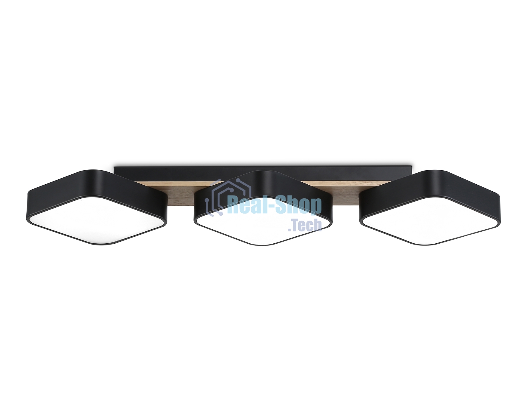 Светильник Ambrella light FL4878/3 BK/WD черный/дерево 54W 3000-6000K 680*200*70 (без ПДУ)