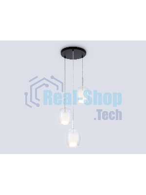 Подвесной светильник Ambrella light LH11151/3 BK/WH/CL черный/белый/прозрачный E27*3 max 60W D425*1500