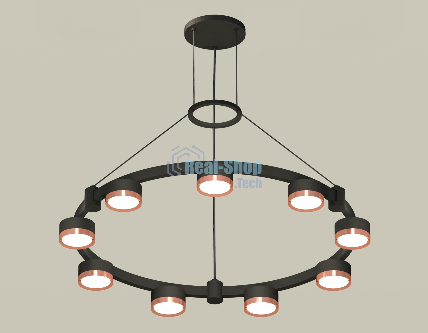 Светильник Ambrella light XR92051803/9 SBK/PPG черный песок/золото розовое полированное GX53 (A9205, C9242, N8126)
