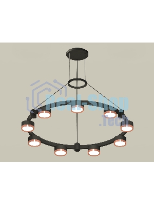 Светильник Ambrella light XR92051803/9 SBK/PPG черный песок/золото розовое полированное GX53 (A9205, C9242, N8126)