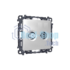 Комплект механизма розетки TV оконечной + SAT 5-862MHz 3.5dB/950-2150MHz 3.5dB ALFA Серебро глянец QUANT (AP4133, VM217) MA413310