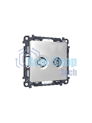 Комплект механизма розетки TV оконечной + SAT 5-862MHz 3.5dB/950-2150MHz 3.5dB ALFA Серебро глянец QUANT (AP4133, VM217) MA413310