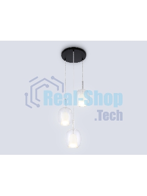 Подвесной светильник Ambrella light LH11151/3 BK/WH/CL черный/белый/прозрачный E27*3 max 60W D425*1500