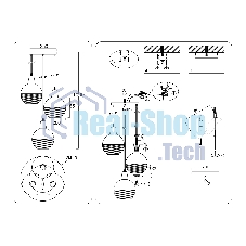 Светильник Ambrella light TR8505/3 BK/CP черный/медь E27/3 max 60W D410*1000