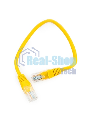 Патч-корд UTP Cablexpert cat.5e, 0.25м, литой, многожильный, желтый