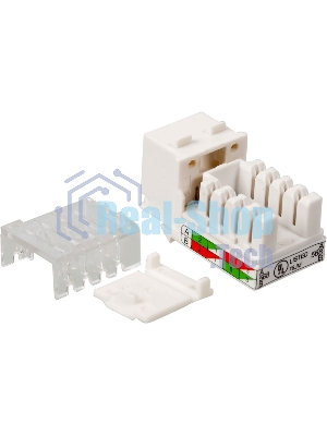 Модуль Keystone, RJ45, кат.5E, UTP, 90 градусов, узкий, со шторкой, белый