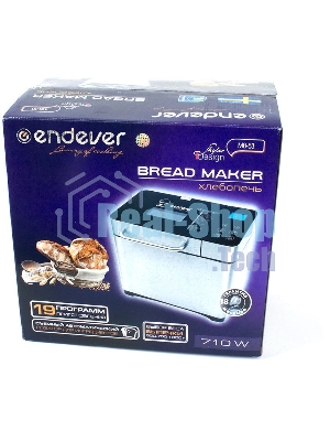 Хлебопечка Endever Skyline MB-53, 710 Вт, 19 программ, таймер 15ч, сохранение уст. прогр., авт. термостат, автоподогрев 60 мин