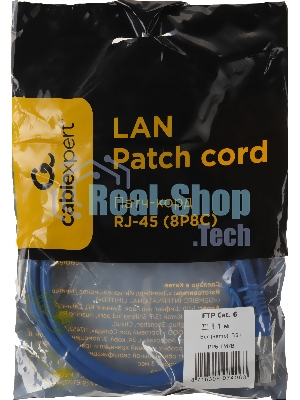 Патч-корд FTP Cablexpert cat.6, 1м, литой, многожильный, черный