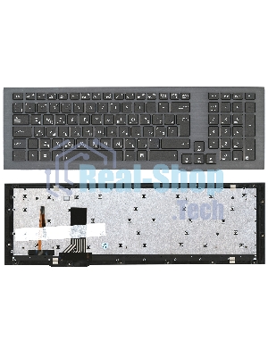 Клавиатура для ноутбука Asus G75V G75VW черная с рамкой и подсветкой