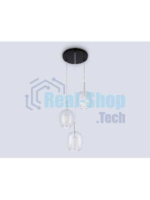 Подвесной светильник Ambrella light LH11151/3 BK/WH/CL черный/белый/прозрачный E27*3 max 60W D425*1500