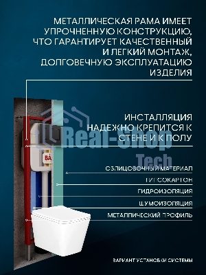 Комплект BAU 6 в 1: рамная инсталляция BAU NEO 45, унитаз подвесной безободковый Bau Stil, быстросъемное сиденье дюропласт микролифт, кнопка смыва BAU Stil , черная матовая