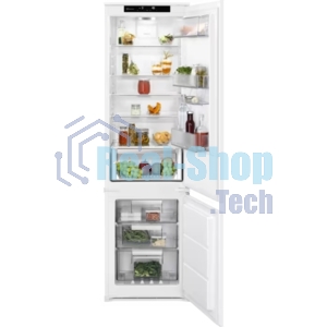 Встраиваемый холодильник Electrolux LNS6TE19S, комбинированный, высота - 1,88 м, ширина - 54 см, глубина - 55 см, сенсорное управление с символьным дисплеем, Динамическая система охлаждения в холодильной камере, система охлаждения в морозильной камере - No Frost, крепление дверцы на направляющих, A++ класс энергопотребления, Большой ящик на телескопических направляющих, MultiSpace, Flexi shelf, Инверторный компрессор