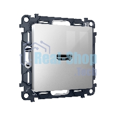 Комплект механизма розетки HDMI 2.0 ALFA Серебро глянец 40V/500mA 2.0GHz 5-18Gbit/s QUANT (AP4140, VM222) MA414010