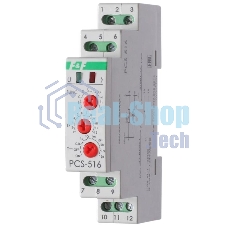 Реле времени PCS-516 (многофункц. (вход: START/RESET) 230В 8А 1перекл. IP20 монтаж на DIN-рейке)(аналог РВО-1М) F&F EA02.001.013