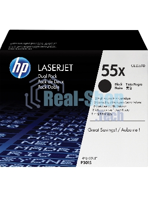 Картридж лазерный набор из 2 шт HP LaserJet CE255XD черный для LJ P3015(2 х 12500 стр)
