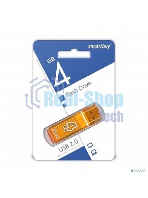 Флешка USB Smartbuy Glossy series Orange (SB4 GbGS-Or), 4Gb, USB 2.0, R/W 25/15, оранжевый