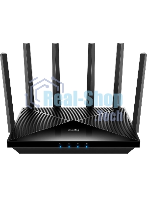 Маршрутизатор Cudy APP BE6500 2.5G Dual Band Wi-Fi 7 Mesh Router, Chipset Broadcom, 802.11be/ax/ac/a/b/g/n, 5764Mbps at 5GHz + 688Mbps at 2.4GHz, 1 x 2.5Gbps WAN Port, 4 x 10/100/1000Mbps Ports, 6 x 5dBi fixed antennas, WiFi router/AP/Repeater/WISP Mode, PPTP/L2TP/OpenVPN/WireGuard, MLO, MU-MIMO, Guest network, WPS, DDNS, IPv6, IPTV, WOL, WPA3, TR069/TR098/TR111/TR181