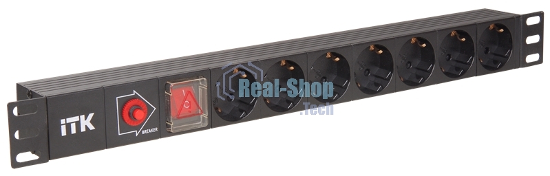 Блок PDU 7 розеток DIN49440 (нем. cтанд.), с LED выключателем,1U, без шнура, вх. IEC320 C14, алюминиевый профиль, черный PDU 7 розеток DIN49440 (нем. cтанд.), с LED выключателем,1U, без шнура, вх. IEC320 C14, алюминиевый профиль, черный