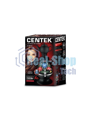 Самовар Centek CT-0091 B (черн+рисунок), 4.0л, 2300 Вт, поддерж.t + LED индикатор, керам заварник