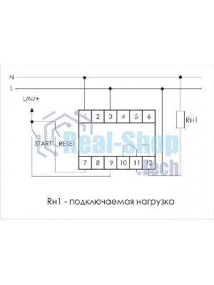 Реле времени PCS-516 (многофункц. (вход: START/RESET) 230В 8А 1перекл. IP20 монтаж на DIN-рейке)(аналог РВО-1М) F&F EA02.001.013