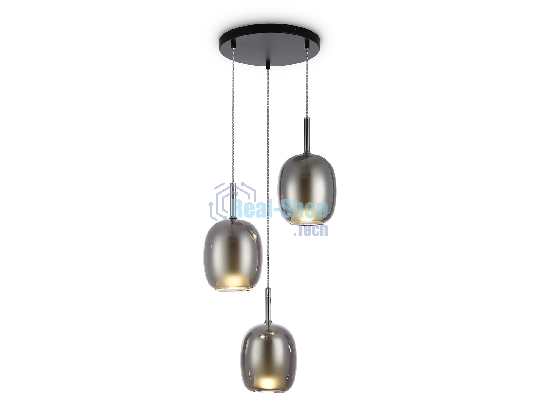 Подвесной светильник Ambrella light LH11153/3 BK/WH/SM черный/белый/дымчатый E27*3 max 60W D425*1500