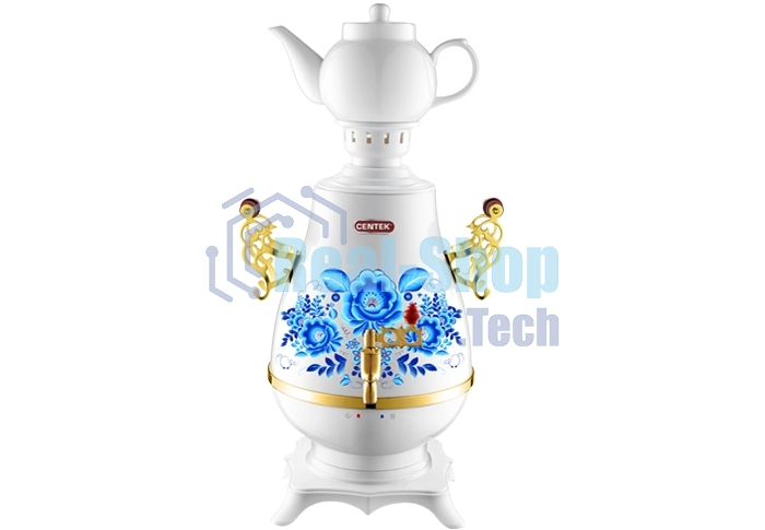 Самовар Centek CT-0092 A (белый+рисунок+золото), 4.0л, 2300 Вт, поддерж.t + LED индикатор