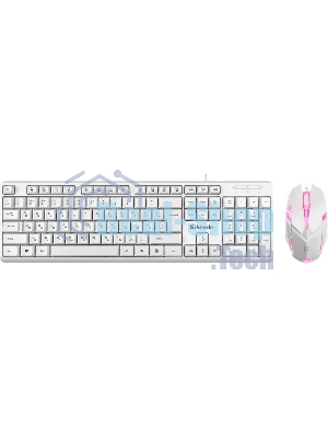 Комплект клавиатура+мышь Defender Motion C-977 проводной, USB, 1600 DPI, белый