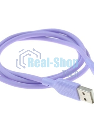 Кабель QUMO 32961 USB-A на Type-C, силиконовый, 1м, 3A, 18W (фиолетовый)