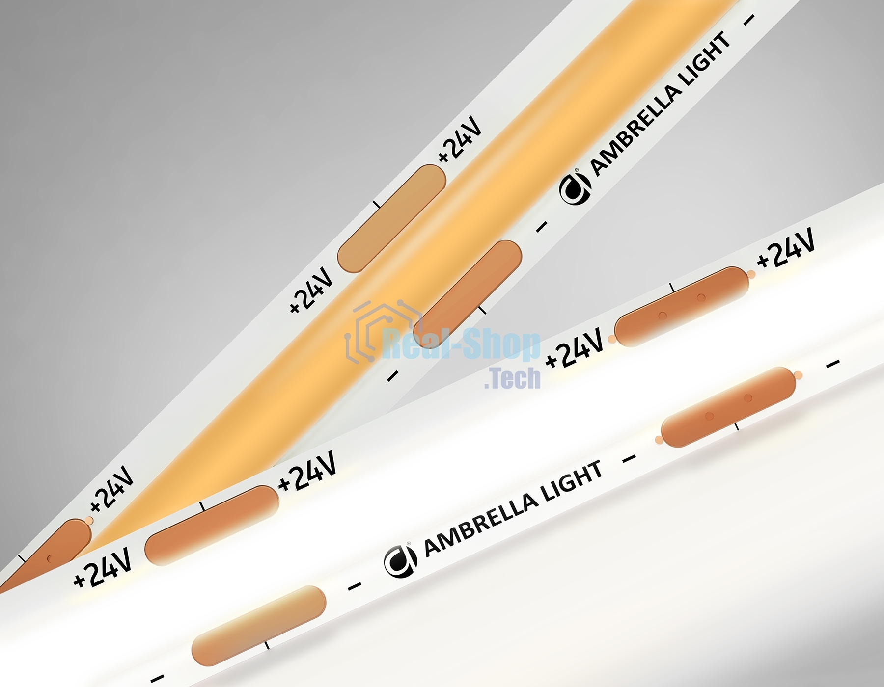 Светодиодная лента Ambrella light GS4702 COB 480Led /12W m/ 24V IP20 4500K/ 5000*8*1.54mm (2 конт.)
