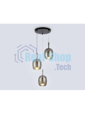 Подвесной светильник Ambrella light LH11153/3 BK/WH/SM черный/белый/дымчатый E27*3 max 60W D425*1500