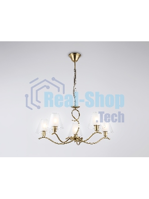 Люстра Ambrella light LH57091/5 BS/FR латунь/белый матовый E14/5 max 40W D690*790