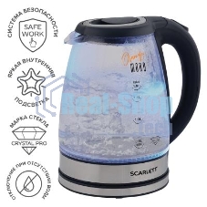 Чайник электрический Scarlett SC-EK27G36 1.8л. 1800Вт черный (корпус: стекло)