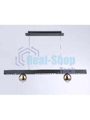 Подвесной светодиодный светильник Ambrella light FL5956 BK/GD черный/золото 4200K 18W 1000*70*1200 (Без ПДУ)