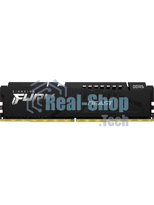 Оперативная память Kingston Fury Beast, DDR5, 32GB (1x32GB), 5600MHz, CL40, DIMM, с радиаторами, черный