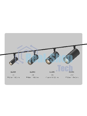 Трековый светильник GL2301 BK черный IP20 6W 3CCT 3000/4200/6400K 48V D35*80