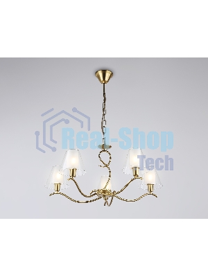 Люстра Ambrella light LH57091/5 BS/FR латунь/белый матовый E14/5 max 40W D690*790