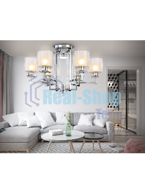 Светильник Ambrella light TR4418/6 CH/CL/FR хром/прозрачный/белый матовый E27*6 max 40W D748*463