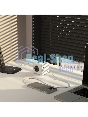 Розеточный блок 3-местный + 3 USB + беспроводная зарядка