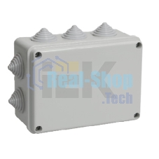 Коробка КМ41241 распаячная IEK UKO10-150-110-070-K41-44 для о/п 150х110х70 мм IP44 (RAL7035, 10 гермовводов)